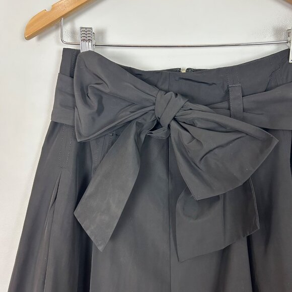 Y2K Vintage Express Pleated Satin Skirt Size 0 Black with Bow Classic Women's - Picture 3 of 5